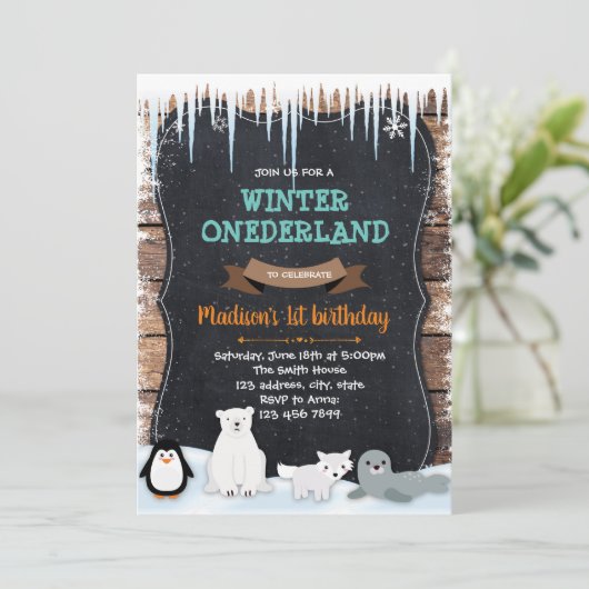 soirée d'hiver thème arctique Invitation (Debout devant)