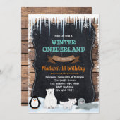 soirée d'hiver thème arctique Invitation (Devant / Derrière)