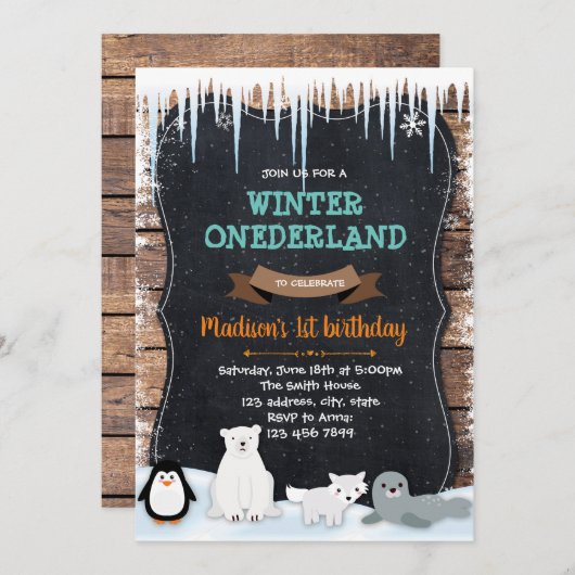 soirée d'hiver thème arctique Invitation (Devant / Derrière)