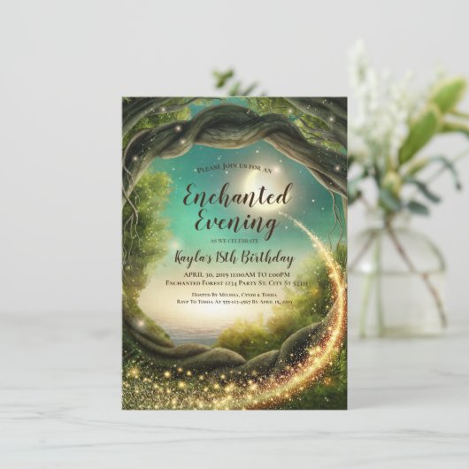 Soirée Enchantée, Cartes d'Invitation à Paillettes (Debout devant)