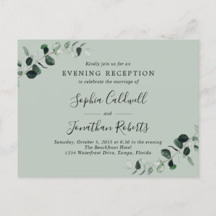Soirée Eucalyptus Réception de mariage Invitation