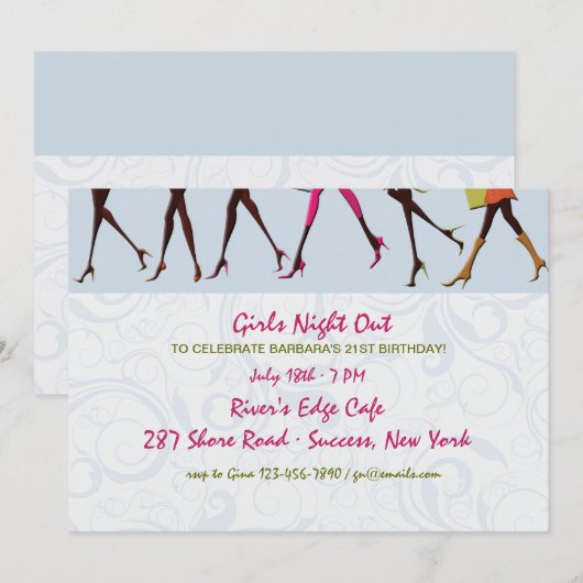 Soirée Filles entre Elles Invitation pour les Fill (Devant / Derrière)