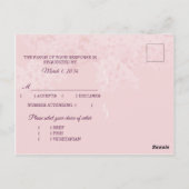 Soirée Fleur de cerise Mariage Menu Choix RSVP (Dos)