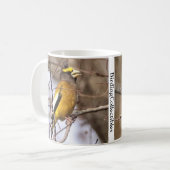 Soirée Grosbeak Coffee Mug by BirdingCollectibles (Devant gauche)