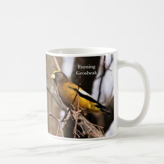 Soirée Grosbeak Coffee Mug by BirdingCollectibles (Droite)