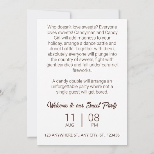 Soirée. Invitation originale. (Dos)