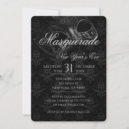 Soirée Masquerade Party Invitation (Devant)