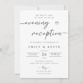 Soirée Modifiable Réception de mariage Invitation (Devant)