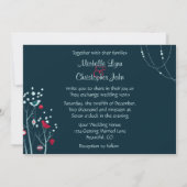 Soirée Noël Oiseaux d'hiver Faire-part de mariage (Dos)