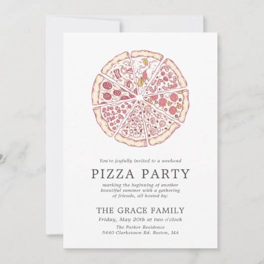 Soirée Pizza Classique | Invitation (Devant)