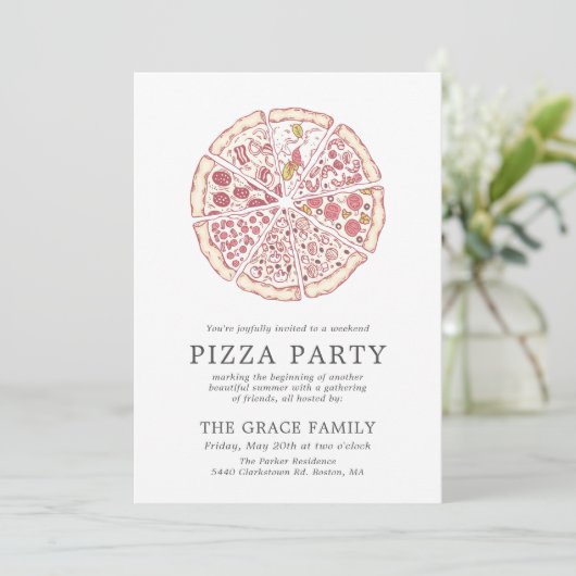 Soirée Pizza Classique | Invitation (Debout devant)