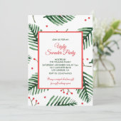 Soirée pull moche Invitation Élégant Evergreen (Debout devant)