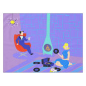 Soirée rétro à la maison nappe (Devant (Horizontal))