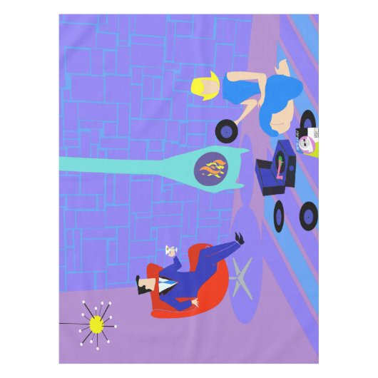 Soirée rétro à la maison nappe (Devant)