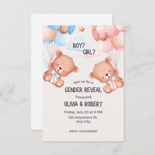 soirée révélatrice, invitation (Devant / Derrière)