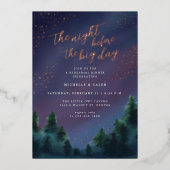 Soirée Sky Rose Gold Rehearer Dîner Invitation (Recto)