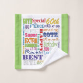 Soirée spéciale 60e anniversaire cadeaux personnal (Gant de toilette)