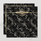 Soirée Tenue de Soirée Or Noir Invitation en Damas (Devant / Derrière)