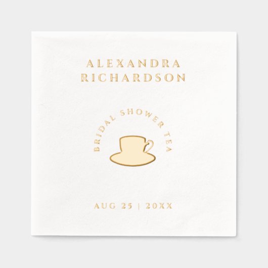 Soirée Thé Fête des mariées or simple et moderne (Recto)
