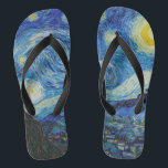 Soirée Van Gogh Starry. Impressionnisme art vintag<br><div class="desc">Van Gogh "La nuit étoilée" tongs.</div>