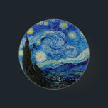 Soirée Van Gogh Starry. Impressionnisme art vintag<br><div class="desc">Bouton Van Gogh "La nuit étoilée".</div>