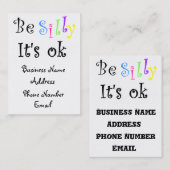 Sois bête, c'est bon carte de visite (Devant / Derrière)