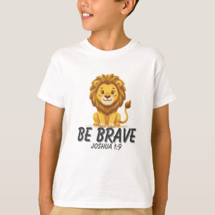 Sois Courageux Josué 1:9 T-shirt Chrétien pour Enf
