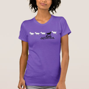 Sois différent noir sommeil dames t-shirt