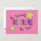 Sois Forte, Sois Courageuse, Sois Toi Carte Postal (Devant / Derrière)