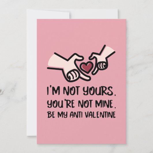 Sois ma carte anti-Saint-Valentin - Cœur (Devant)