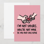 Sois ma carte anti-Saint-Valentin - Cœur (Devant / Derrière)