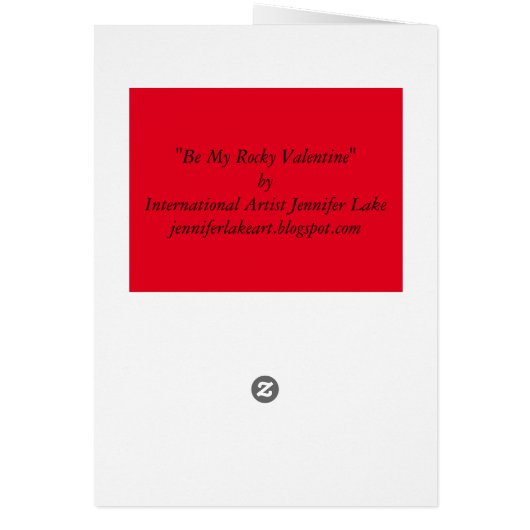 "Sois ma Valentine rocheuse" (Dos)