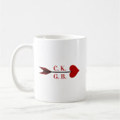 Sois Mien ! Tasse de Café avec Initiales et Flèche (Gauche)