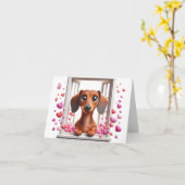 Sois Mienne Carte de Saint-Valentin pour Dachshund (Fleur jaune)