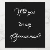 "Sois Mon Groomsman ?" Étiquette à vin (Étiquettes simples)