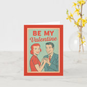 Sois mon Valentin Retro Carte de vœux (Fleur jaune)