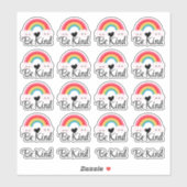 Soit gentil Sticker Coeur Arc-en-ciel Pack (Feuille)
