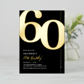 Soixante 60e anniversaire fête Foil Invitation (Debout devant)