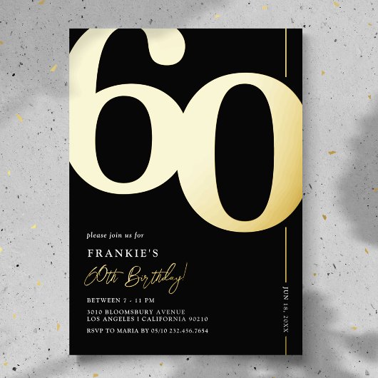 Soixante 60e anniversaire fête Foil Invitation