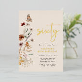 Soixante Anniversaire Invitation Foil (Debout devant)