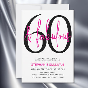 Soixante ans et Fabuleux 60e Invitation d'annivers
