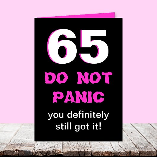 Soixante-cinquième carte d'anniversaire drôle pour