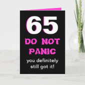 Soixante-cinquième carte d'anniversaire drôle pour (Devant)