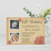 soixante-cinquième Invitations rustiques de photo (Debout devant)