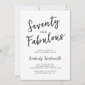Soixante-dix ans et Fabuleux Texte Invitation 70e  (Devant)