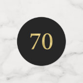 Soixante-dix Gold & Black Confetti 70e fête d'anni (Petit recto)