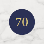 Soixante-dix Gold & Navy Confetti 70e fête d'anniv (Petit recto)