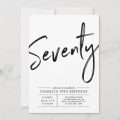 Soixante-dix | Invitation moderne pour 70e anniver (Devant)
