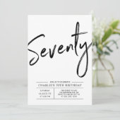 Soixante-dix | Invitation moderne pour 70e anniver (Debout devant)