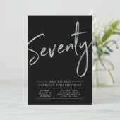 Soixante-dix Modern Silver & Black 70e Invitation (Debout devant)